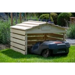 Dobar Mährobotergarage Mit Abnehmbarem Dach Fichte Natur 52,5 X 78,5 X 74 Cm -Garten Profi Verkauf 8539322 4637 05
